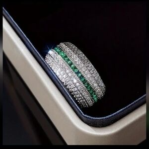 925 White Gold Icedout Diamond Ring